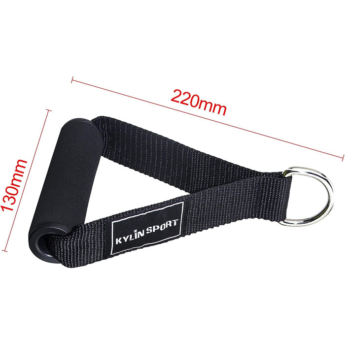Набір для фітнесу KYLIN SPORT: тренажерні гумки, ручки, фітнес-петля, карабін, силіконовий хват (чорний)