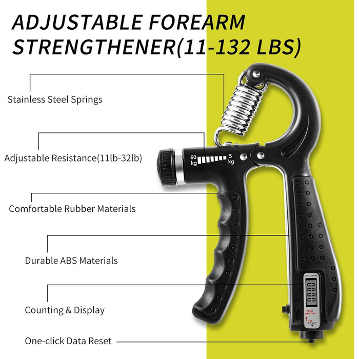 Набір для тренування сили хвата SOLUAME (7 шт.): підручники для пальців, м'ячик для стискання, кільце, регульовані підручники для підручників