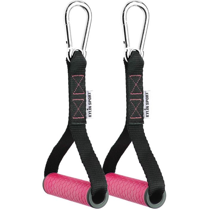 Набір аксесуарів для тренажерів KYLIN SPORT: гумки, ручки, карабіни (рожевий)