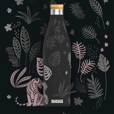 Термобутилка SIGG Meridian Sumatra Tiger 0.5 л, герметична, з подвійними стінками з нержавіючої сталі, бамбукова кришка, BPA та пластику не містить