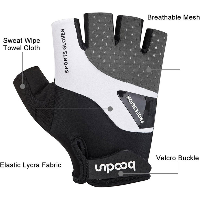 Велосипедні рукавички для чоловіків та жінок, напівпальцеві, дихаючі, антиковзні - сірий колір, розмір M