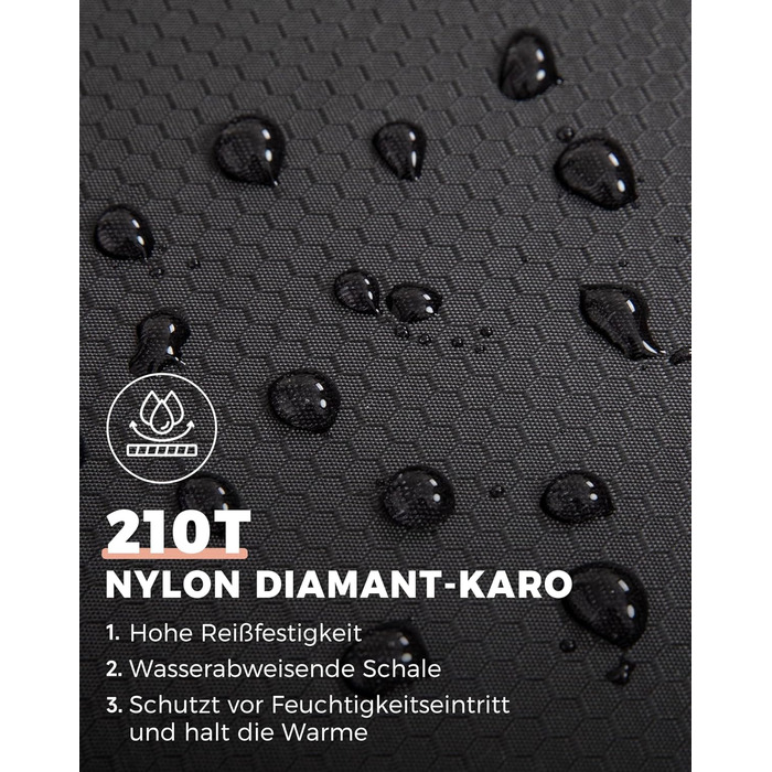 Спальний мішок KingCamp на 2 особи з фланнелю для зими, 3-4 сезони, з подушками, для кемпінгу та відпочинку на природі (чорний)