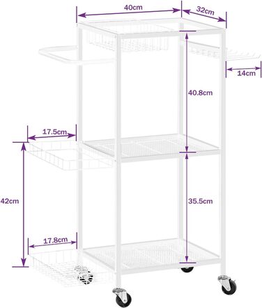 Стійка для зберігання спортивного обладнання SMUSEI: 3 яруси, металева, з роликами та 8 гачками. Підходить для йог-матів, гантелей, гир та іншого обладнання для дому.