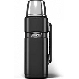 Термос King Thermos 1,2 л, нержавіюча сталь, з чашкою та ручкою, сірий
