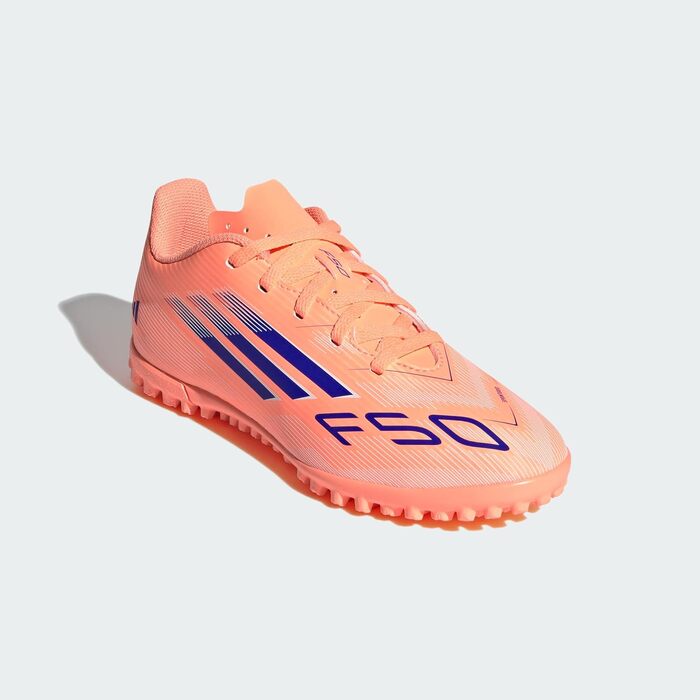 Дитячі футбольні бутси adidas F50 Club Turf - унісекс (38 2/3 EU, помаранчевий, синій, білий)