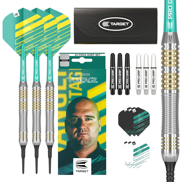 Дротики Target Darts Rob Cross 18 г латунні з м'яким наконечником, набір