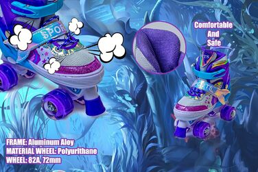 Дитячі ролики-хвіст русалки Scale Sports для дівчаток, регульовані, з підсвічуванням, фіолетові (2.5-5 UK)