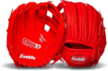 Рукавиця для бейсболу Franklin Sports RTP Kinder Teeball (ліва рука, червона) + М'яч - Дитячий набір для ті-болу для хлопчиків та дівчаток (24,1 см)