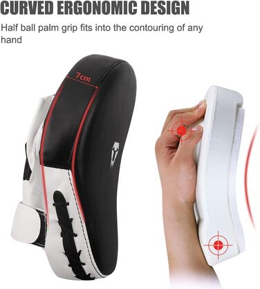 Рукавички для боксу LangRay - 1 пара, з штучної шкіри, для кікбоксингу, MMA, муай-тай, карате (чорно-білі)