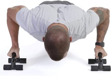 Набір для віджимань BODYMATE - 2 шт. - Нековзні ручки для віджимань, Push-Up Bars для силових та м'язових тренувань, чорний колір