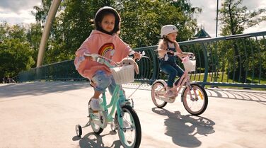 Дитячий велосипед Sun Baby Heart Bike для дівчаток 12, 14, 16 дюймів, знімна штанга, для дітей 2-6 років