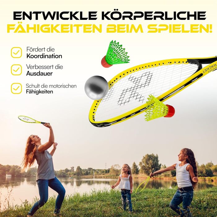 Набір для кросмінтону Crossminton Jugendset 4, жовтий