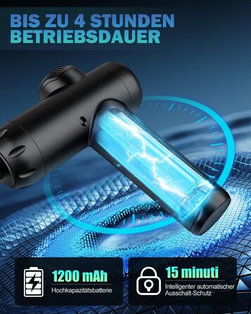 Масажер для м'язів, пістолет для перкусійної масажі, тихий електричний ручний масажер з LCD-екраном, 99 швидкостей, 8 насадок, подарунок для чоловіків/жінок, чорний