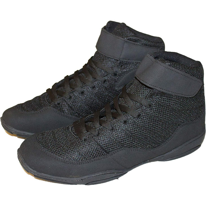 Черевики Boxschuhe чорного кольору, шкіра/сітка, 46 EU