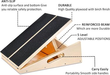 Набір 2-в-1: Нахилене дошка та баланс-борд для фітнесу та реабілітації, регульований нахил, тренажер для гомілки, антиковзаюча поверхня