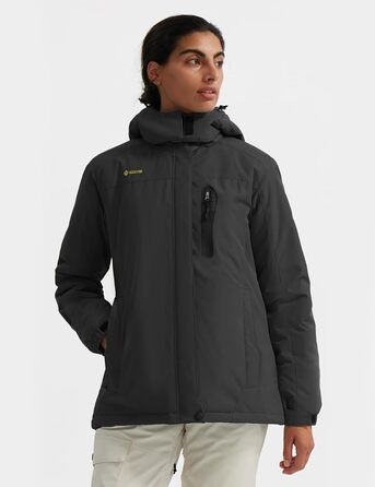 Жіноча лижна куртка GEMYSE: водонепроникна, вітронепроникна, з флісовою підкладкою, для активного відпочинку на снігу (M, сірий)