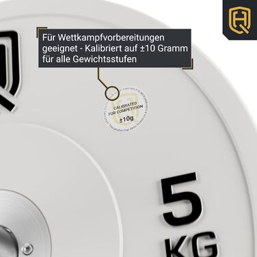 Комплект змагальних бамперних дисків HQ Germany 50 мм, 5–25 кг, сертифіковані IWF, REACH, для штанги