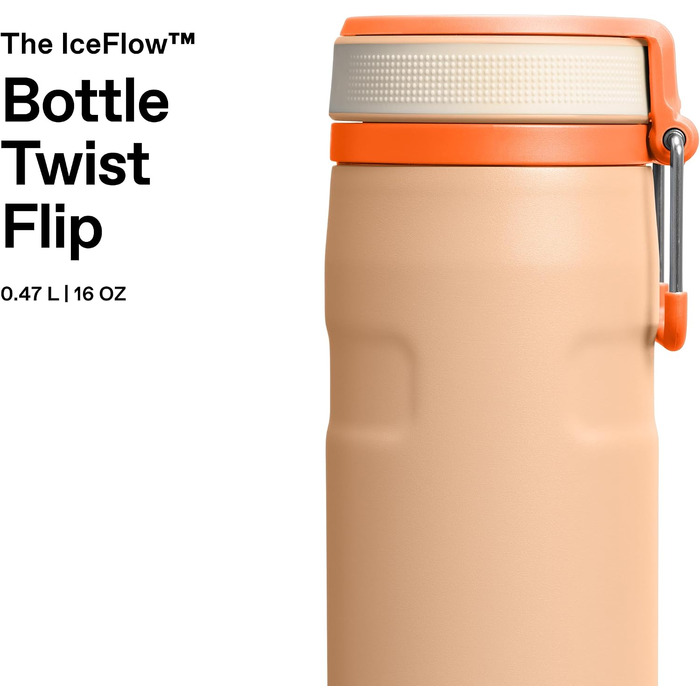 Термос-пляшка STANLEY 1913 IceFlow Bottle Twist Flip 0.47л, помаранчева (Orange Sherbet)