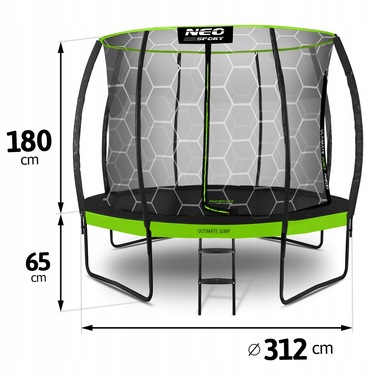 Садовий батут Neo-Sport 10ft/312см із внутрішньою сіткою та драбиною