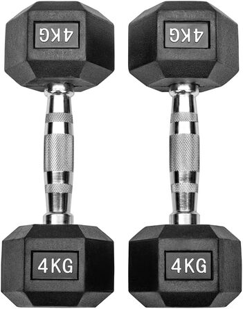 Гумовані гантелі Hexagon Studio 8 кг (2×4 кг), чорні