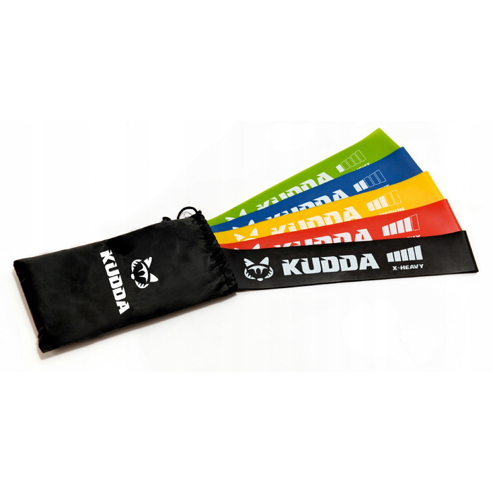 Набір фітнес-резинок KUDDA mini band, 30 см, 5 шт., опір 1-20 кг