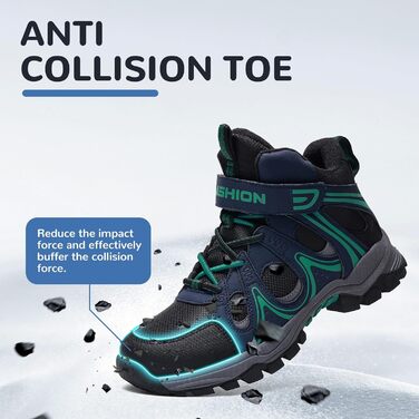 Дитячі зимові черевики ASHION для хлопчиків та дівчаток, утеплені, трекінгові, кольори: блакитний, зелений (33 EU)