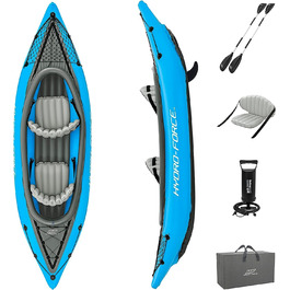 Надувний каяк Bestway Hydro-Force Cove Champion X2, 331x88x45 см, комплект з веслами і насосом