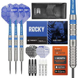Дартс Target Josh Rock 80% вольфрам, 22/23/24 г, професійний набір з шафтами Pro Grip, крилами Pro Ultra та футляром
