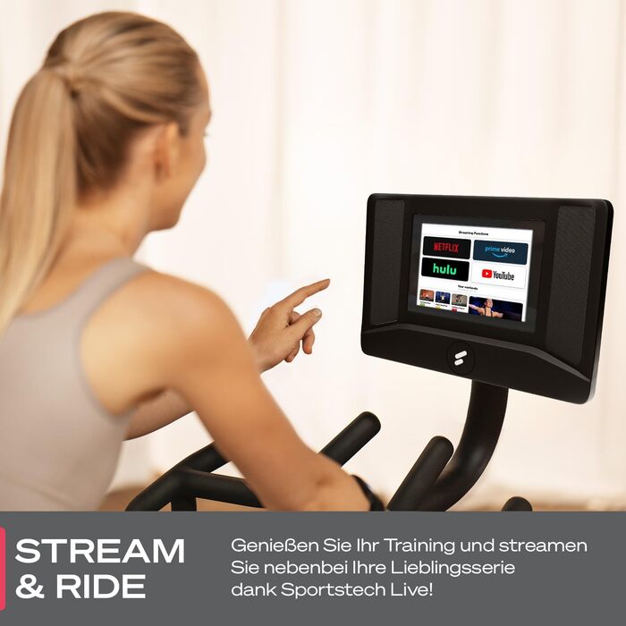 Електровелосипед Sportstech sBike Lite 10.1' з LED-технологією та сенсорним дисплеєм для фітнесу