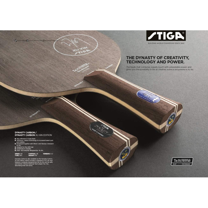Ракетка для настільного тенісу STIGA Dynasty Carbon, універсальна, для дорослих