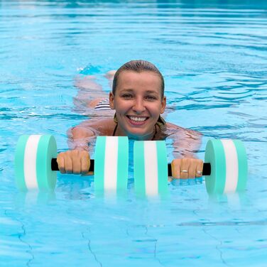 Водні гантелі для аквааеробіки, 2 шт. - пінопластові гантелі для плавання, для схуднення, блакитні