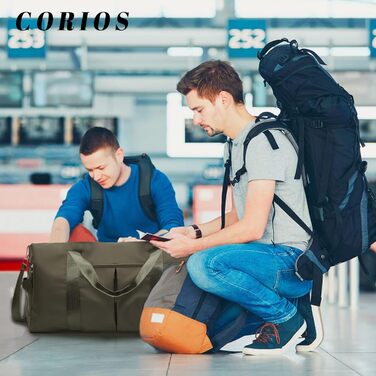CORIOS Спортивна дорожня сумка з нейлону, армійсько-зелена, з відділенням для взуття, для тренувань, фітнесу, плавання, подорожей, ручна поклажа, унісекс