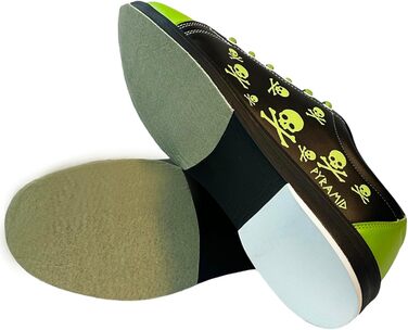 Чоловічі боксерські туфлі Pyramid з принтом черепів Green/Black, 44 EU