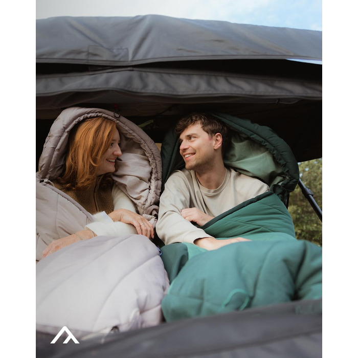 Спальний мішок Qeedo Buddy XL 8 XXL, надширокий, Outdoor літній (8-25°C) 3 сезони - для дорослих та юнаків (до 220см), поверхня Peach Skin, колір Pinegreen
