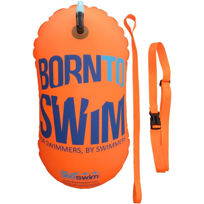 Безпечний буй для плавання BornToSwim, унісекс, помаранчевий, 28x49 см, без сухої кишені