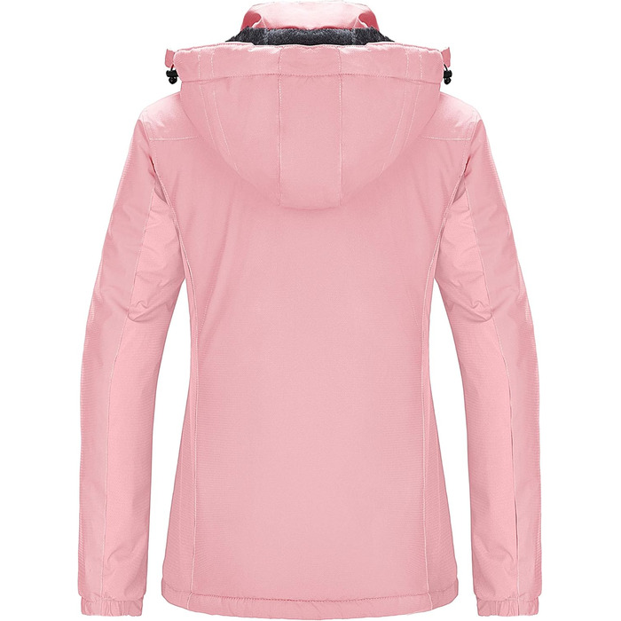 Жіноча зимова куртка Wantdo для катання на лижах та сноуборді з флісовою підкладкою, рожевого кольору (XL)