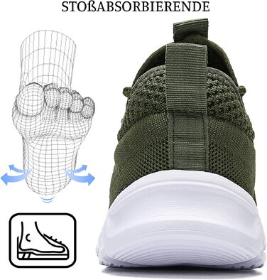 Чоловічі кросівки для бігу та фітнесу Walkingschuhe (Зелені, 47 EU) - Легкі дихаючі спортивні кросівки для вулиці, залу, тенісу, джоггінгу