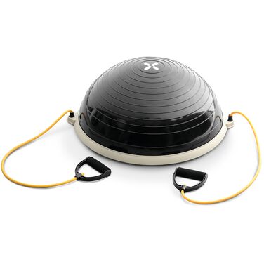 Дерев'яна баланс-дошка SportPlus з роликом та антиковзким покриттям, терапевтичний круїз із бічними ручками, тренажер рівноваги з ручками, віброплатформа для постави, реабілітація та йога Black/Sun з еластичними стрічками