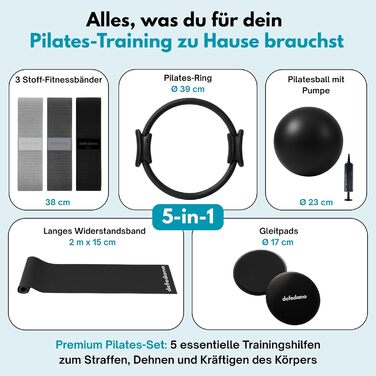 Набір для пілатесу: фітнес-гумки, стрічки для фітнесу, кільце, диски для ковзання, для дому та спортзалу