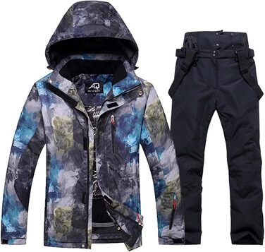 Чоловічий зимовий кіакун (комбінезон) для сноуборду та активного відпочинку, вітронепроникний, колір: кобальтовий (чорний), розмір XXL