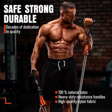 Стрічки для фітнесу з набором ручок, 79,4 кг, для силових тренувань, йоги, дому та фітнесу