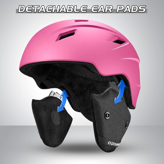 Шолом для лиж та сноуборду Ololand з маскою, рожевий, M (55-59 см), захист UV 400