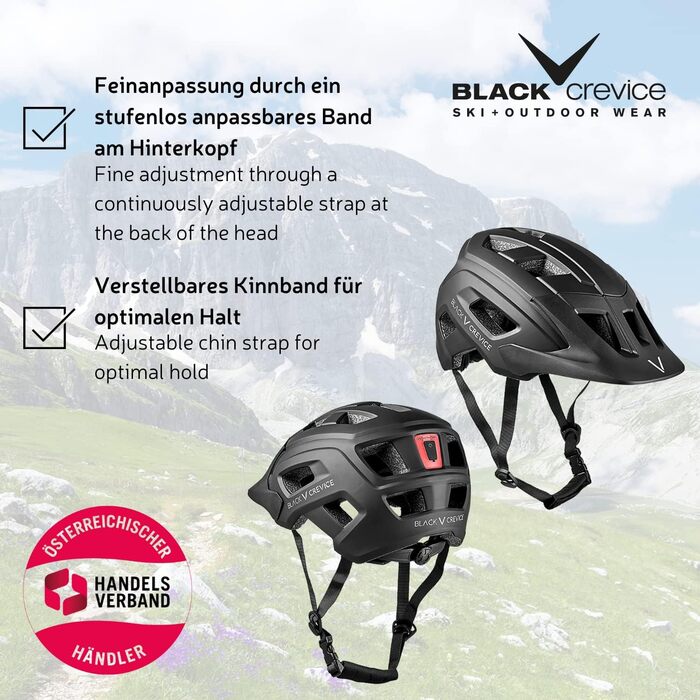 Велосипедний шолом Black Crevice Enduro з LED підсвіткою, MTB, для дорослих