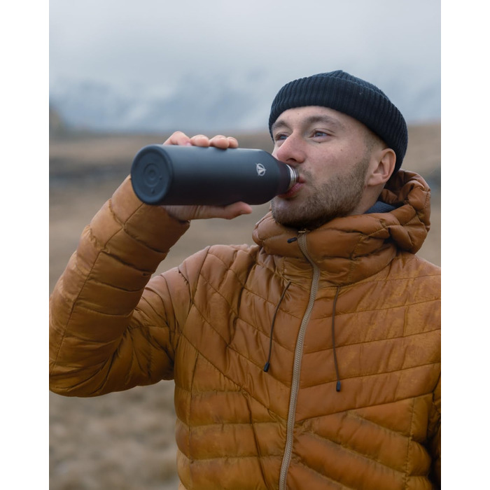 Термобутилка Terra Peak Premium 500 мл з нержавіючої сталі, подвійні стінки, герметична, для газованої води, ізольована, зберігає 24 год холод і 12 год тепло, спортивна пляшка для води, фітнесу та туризму