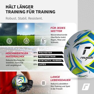 М'яч для тренувань Reusch Attrakt Silver - футбольний, з підвищеною зносостійкістю, для тренувань, школи та відпочинку