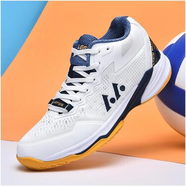 Волейбольні кросівки для чоловіків: для занять індоор, тренувань, з легкою амортизацією та антиковзкою підошвою, розміри 38-48 EU (38 EU, білий)