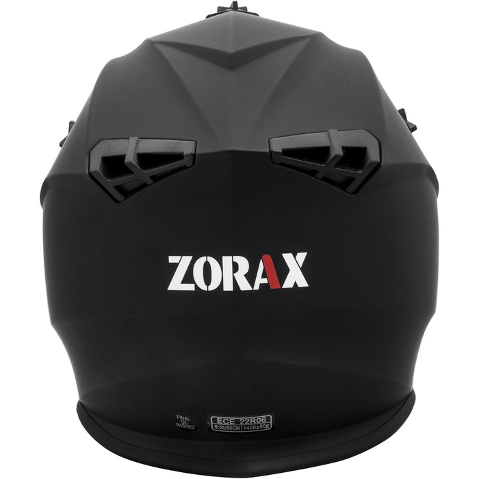Мотошолом Zorax Mattschwarz XL (61–62 см) для мотокросу з рукавичками XL, окулярами та балаклавою