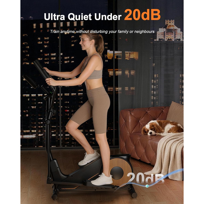 Еліптичний тренажер Aeriflo M100 для дому: маховик 8 кг, підтримка Kinomap, довжина кроку 42 см, пульсометр, магнітна система гальмування, до 150 кг