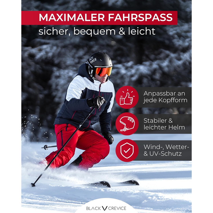 Шолом гірськолижний BLACK CREVICE Gstaad з візором (Navy/Orange) | Полікарбонат, регулювання розміру 51-53 см