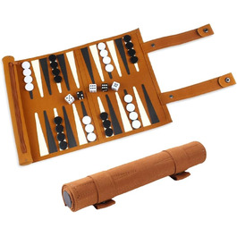 Набір для гри в шашки та нарди JOAASU, 25x35 см, шкіряний, для дорослих та дітей, ідеально для подорожей та кемпінгу